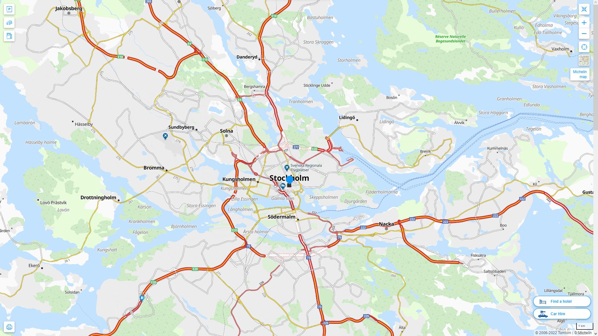 Stockholm Suede Autoroute et carte routiere